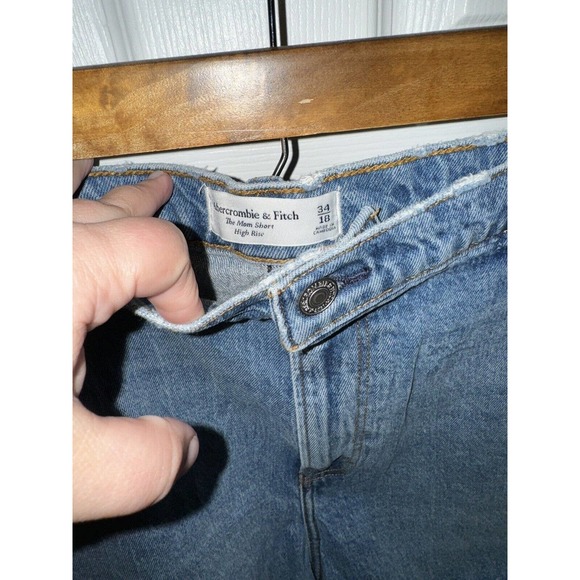 Abercrombie & Fitch High Rise The Mom Short Cut Off Size 34/18 - Picture 4 of 7